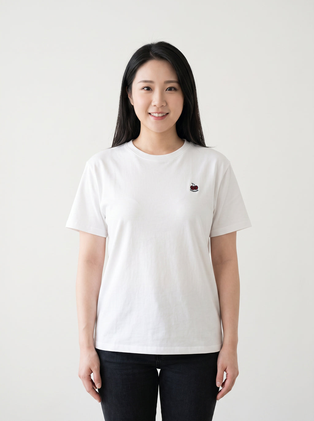 Cherry Embroidery Oversized Cotton T-Shirt | Chanlay