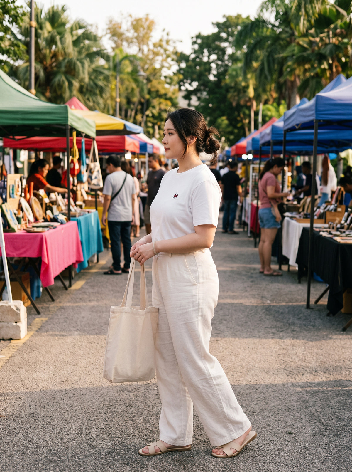 Cherry Embroidery Oversized Cotton T-Shirt | Chanlay