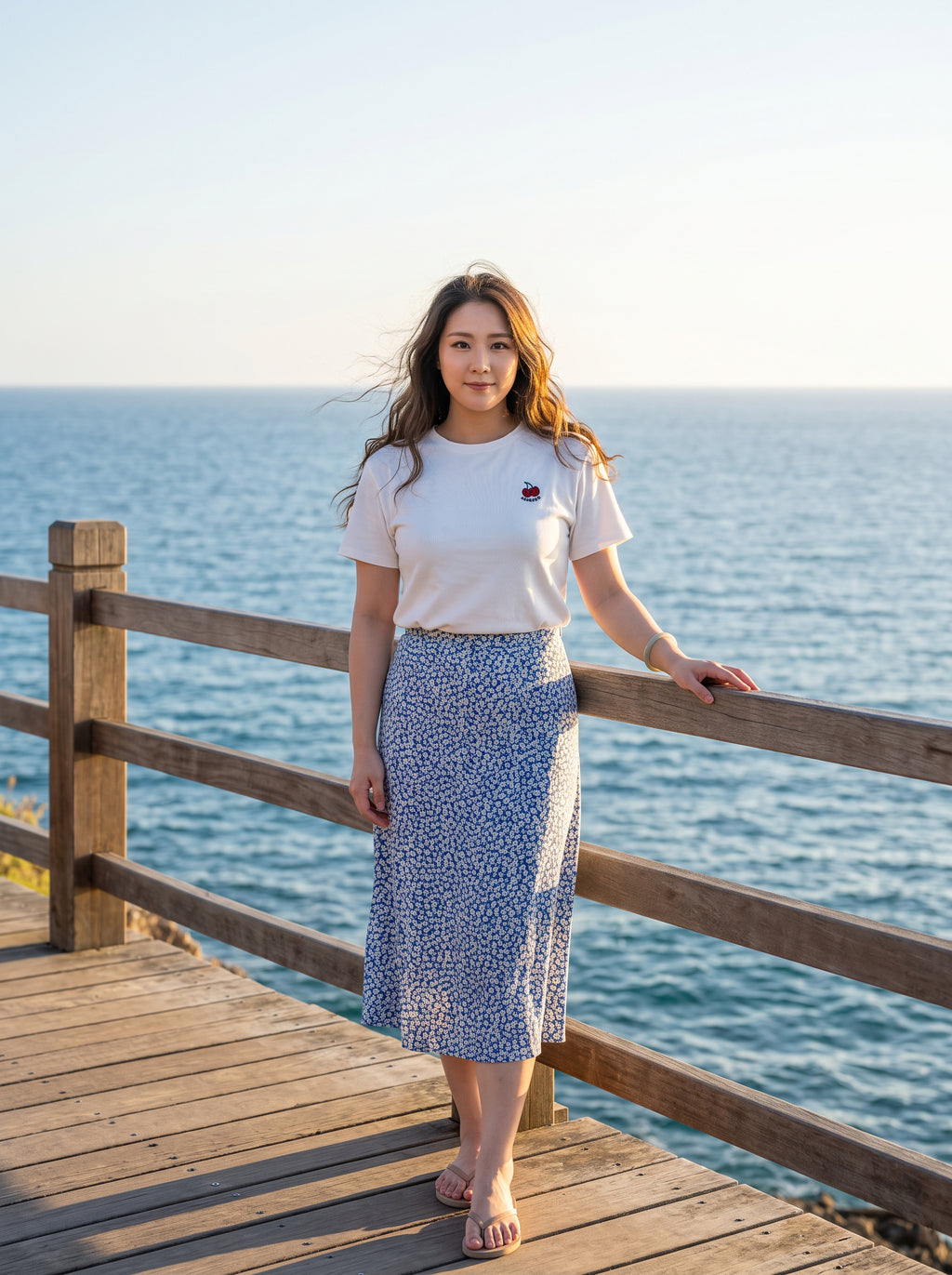 Cherry Embroidery Oversized Cotton T-Shirt | Chanlay
