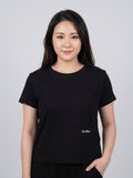 Queen Letter Print Crop Tee | Black Letter Graphic Mid-Crop T-Shirt